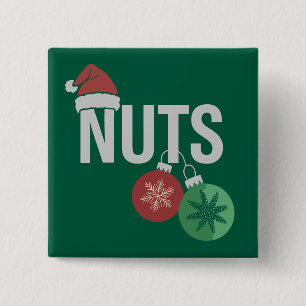 Christmas Couples Matching Chest and Nuts Xmas 15 Cm Square Badge