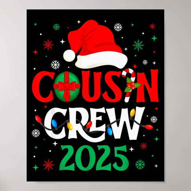 Christmas Cousin Crew 2025 Xmas Funny Matching Fam Poster (Front)