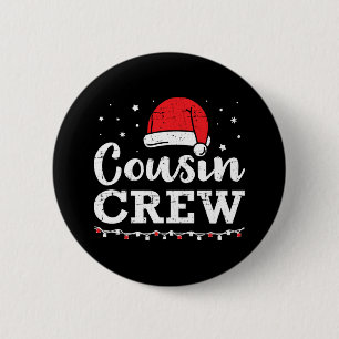 Christmas cousin crew 6 cm round badge