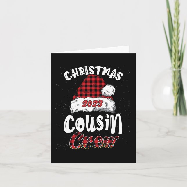 Christmas Cousin Crew Buffalo Red Plaid Pyjamas Fa Card (Front)