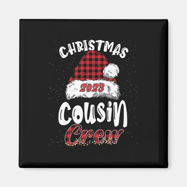 Christmas Cousin Crew Buffalo Red Plaid Pyjamas Fa Magnet (Front)