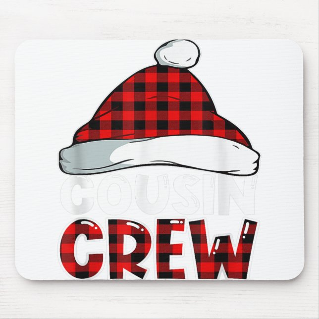 Christmas Cousin Crew Buffalo Red Plaid Pyjamas Fa Mouse Pad (Front)