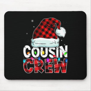 Christmas Cousin Crew Buffalo red plaid Pyjamas Fa Mouse Pad