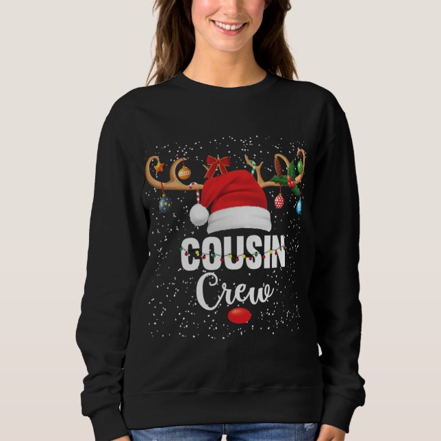 Christmas Cousin Crew Buffalo Red Plaid Pyjamas Fa Sweatshirt (Front)