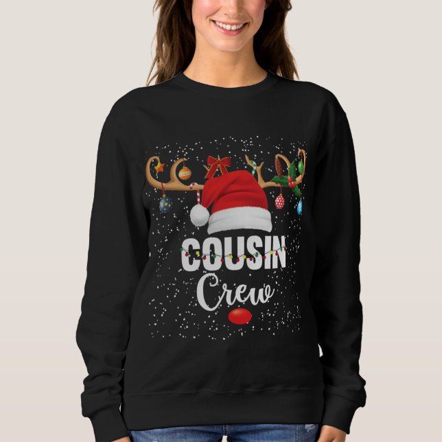 Christmas Cousin Crew Buffalo Red Plaid Pyjamas Fa Sweatshirt (Front)
