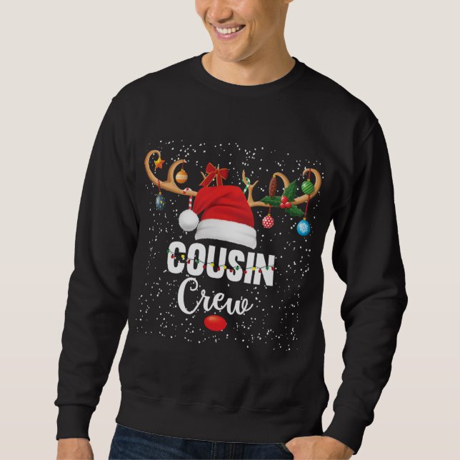 Christmas Cousin Crew Buffalo Red Plaid Pyjamas Fa Sweatshirt (Front)