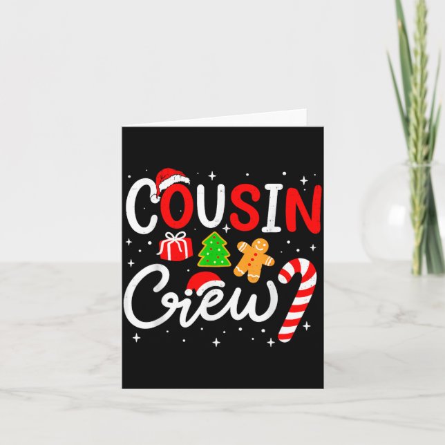 Christmas Cousin Crew Candy Cane Family Matching H Card (Front)