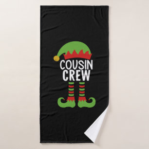 christmas cousin crew elf bath towel