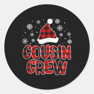 Christmas Cousin Crew Family Matching Xmas Buffalo Classic Round Sticker