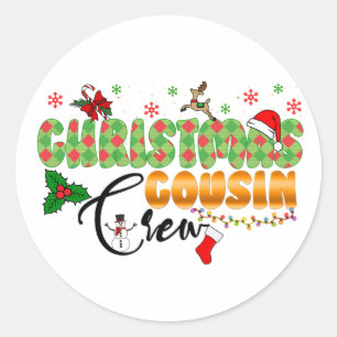 Christmas Cousin Crew Family Reunion Classic Round Sticker