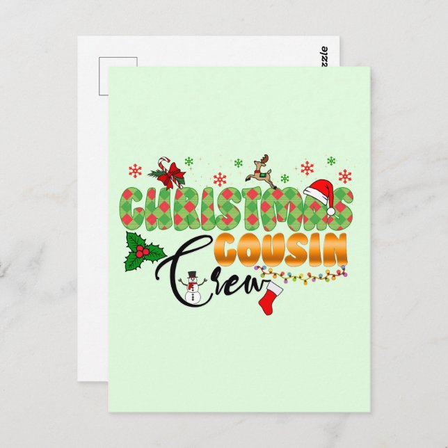 Christmas Cousin Crew Family Reunion  Postcard (Front/Back)