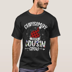 Christmas Cousin Crew Funny Red Plaid Matching Paj T-Shirt
