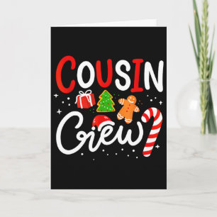 Christmas Cousin Crew Funny Santa Hat Light Kids M Card