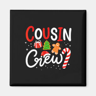 Christmas Cousin Crew Funny Santa Hat Light Kids M Magnet