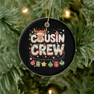 Christmas Cousin Crew Reindeer Matching Family Ceramic Tree Decoration