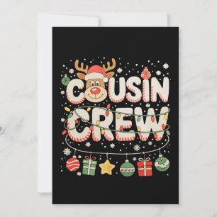 Christmas Cousin Crew Reindeer Matching Family Holiday Card