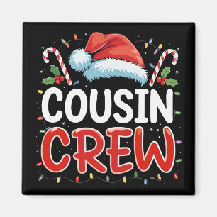 Christmas Cousin Crew Santa Hat  Magnet