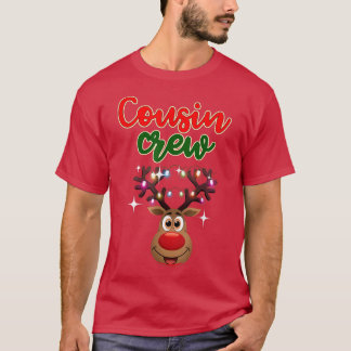 Christmas Cousin Crew Shirt Reindeer Matching Paja