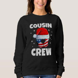 Christmas Cousin Crew Soccer Ball Usa Pyjamas Fami Sweatshirt