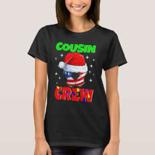 Christmas Cousin Crew Soccer Ball Usa Pyjamas Fami T-Shirt