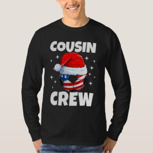 Christmas Cousin Crew Soccer Ball Usa Pyjamas Fami T-Shirt