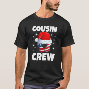 Christmas Cousin Crew Soccer Ball Usa Pyjamas Fami T-Shirt