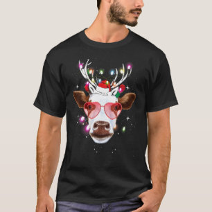 Christmas Cow Christmas Lights T-Shirt