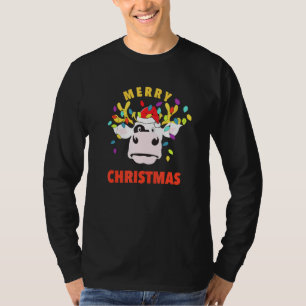 Christmas Cow Deer With Lights Ugly Sweater Pajama