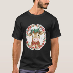 Christmas Cow Farm Animal Holiday Barn Festive T-Shirt