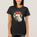 Christmas Cow Head Wreath Cow Wearing Santa Hat T-Shirt<br><div class="desc">Christmas Cow Head Wreath Cow Wearing Santa Hat</div>