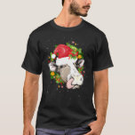 Christmas Cow Head Wreath Cow Wearing Santa Hat T-Shirt<br><div class="desc">Christmas Cow Head Wreath Cow Wearing Santa Hat</div>