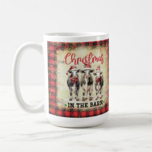 Christmas Cow Heifer Farmhouse Mug, Gift for Her Coffee Mug
