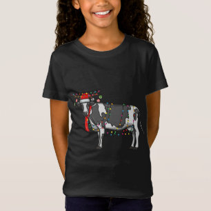 Christmas Cow Holiday Lights With Antlers And Orna T-Shirt