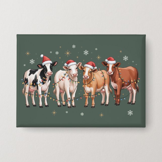 Christmas Cow Lover Gift Funny Holiday Farm  (Front)