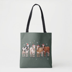 Christmas Cow Lover Gift Funny Holiday Farm  Tote Bag