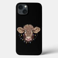 Christmas Cow Lover Lights Farm Farmer Xmas