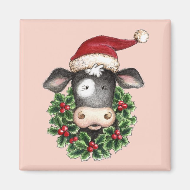 Christmas Cow - Magnet (Front)