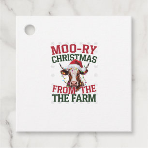 Christmas Cow Moo-ry Christmas From The Farm Favour Tags
