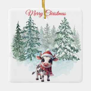 Christmas Cow Ornament