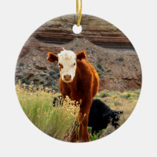 Christmas cow ornament