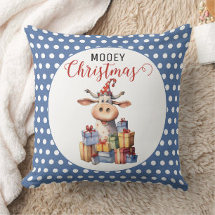 Christmas Cow Pun  Cushion