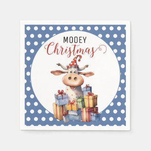 Christmas Cow Pun Napkin