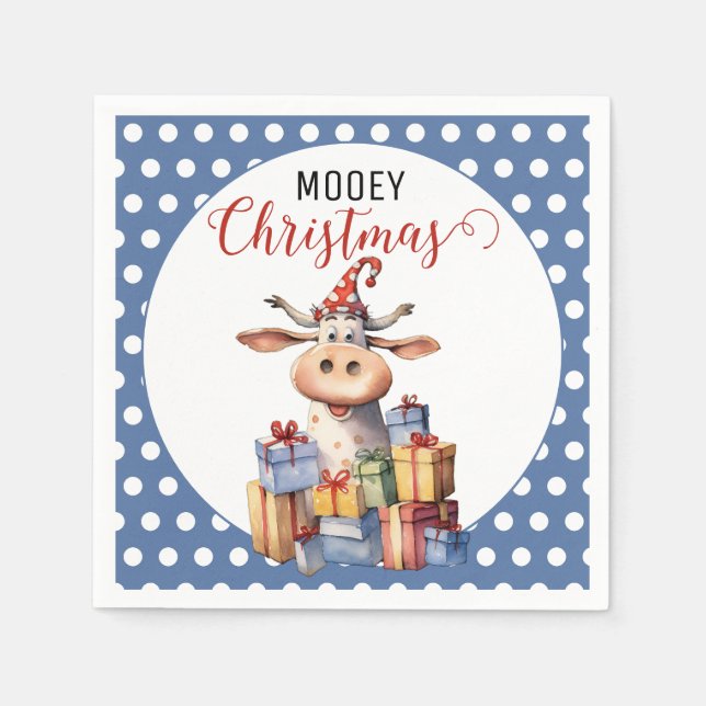 Christmas Cow Pun Napkin (Front)