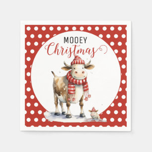 Christmas Cow Pun Napkin