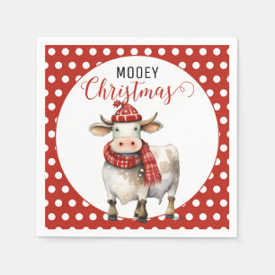 Christmas Cow Pun Napkin