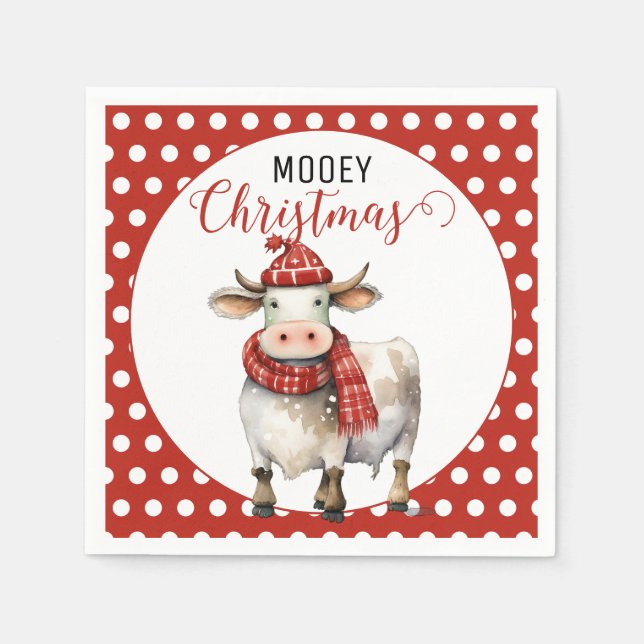 Christmas Cow Pun Napkin (Front)