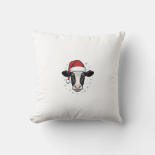 Christmas Cow Santa Hat Vintage Farm Holiday Shirt Cushion