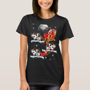 Christmas Cow Santa Riding Reindeer Cow T-Shirt
