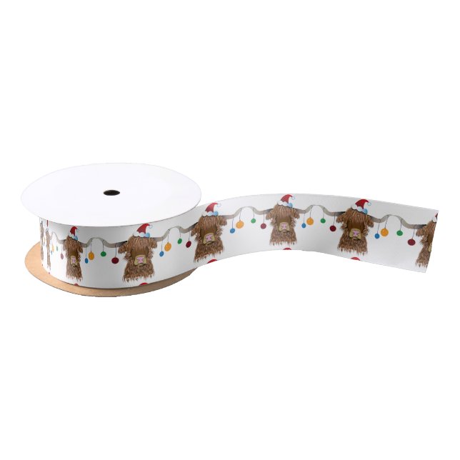 Christmas Cow Satin Ribbon (Spool)