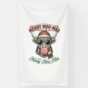 Christmas Cow Shirt Cute Highland Holiday Pun Desi Banner
